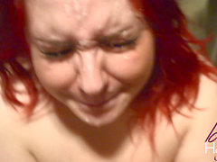 Fellatio, red head, big tits