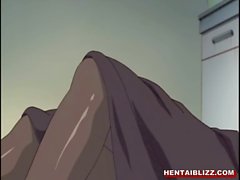 Hentai maid dildoed her wetpussy and mouth fucked