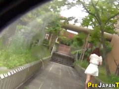 Asian followed for pee