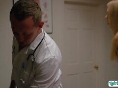 Skinny trans babe gets her ass fucked by her horny doctor