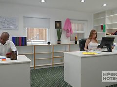 Cute office slut bangs with random guy after works done