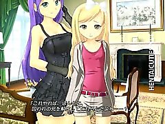 Blond 3D hentai flicka som får slitsad toyed