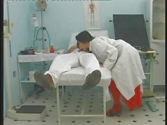 Nasty slut doctor curing a patient with a hot blowjob and fuck