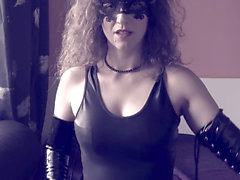 Mistress orders, milfs latex mask bed, femdom whipping
