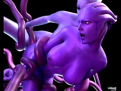 Mass Effect Liara and Aria getting fucked by tentacles
