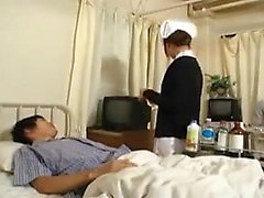 Naughty Oriental nurse seizes the chance to suck and fuck a