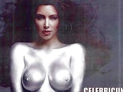 Kim Kardashian aceitado hasta desnudo frontal completo y más