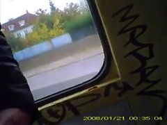 Wanking bussissa - hyväksikäytöstä häntä Cuming hänen hiukset 123670