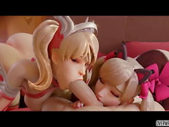 Sexy 3D Mercy y Dva compilación de sexo