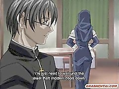 Hentai sœur se fait serra ses nichons par un prêtre pervertie
