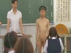 New Japanese transfer student goes naked in school CFNM style