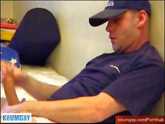 ups delivery guy gets wanked his huge cock by a client for good tip!