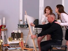 X-sensual - Rebeca Fox - Threesome Art and Fuck Lesson