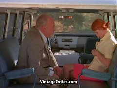 Sex-addicted Chick Fucks in a Bus (1970s Vintage)