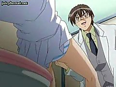 Anime adolescente vai fazer xixi e , em seguida, recebe seu bichano dedos fora