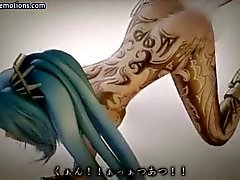 Hentai Sankaritar , tatted jopa ja nauttiminen Angles