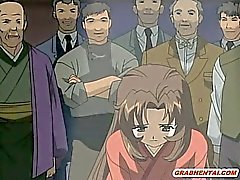 Japanese Hentai Mädchen gefangen und die brutale Weise Gangbang bandi