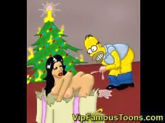 Famous cartoon heroes Simpsons with Teen Titans and WinX Club girls with Superman in hardcore Christmas orgies