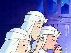 Naked Hentai Porn nun ha sex för den första tiden