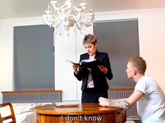 TUTOR4K. Teacher is a respected woman that acts like a slut