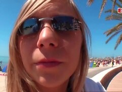 Petite German 18yo teen pick up at holiday beach