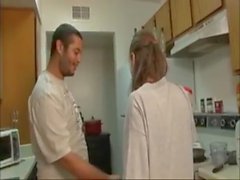 brother and sister blowjob in the kitchen