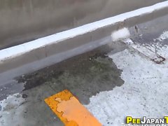 Japanese slut pee street