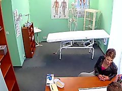 Doctor fucks short haired patient on security camera