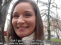 Enormous boobs Eurobabe railed for money