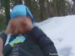 Snowboarder küken liebt Hahn