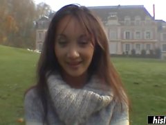 Asiatischer Sweetie immer bereit, einen Pornos der Film