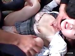 Asiatische Schülerin das bekommt gefickt zu rund Untern Rock geschaut Voyeure in der 3some