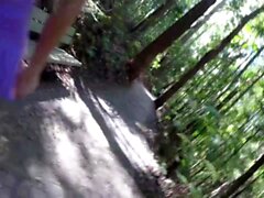 Fit Hot Blonde Flashing In Public Forest Trail Real Sex