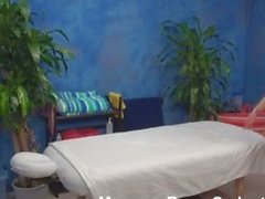 Sexy girl seduced in massage room