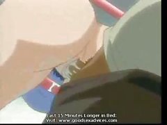 Anime брюнетка с огромными сиськи запускается нагнулся и ебется уборщика
